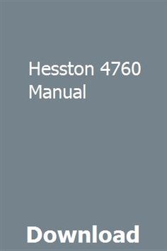 Hesston 4760 manual